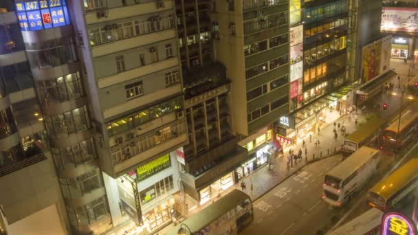 Noite Hong Kong time-lapse — Vídeo de Stock