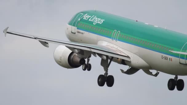 Aer Lingus Airbus 320 Abflug — Stockvideo