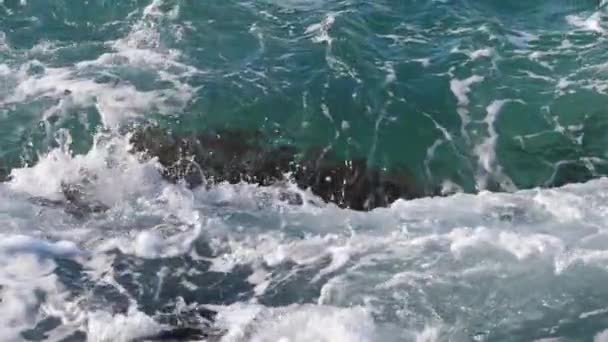 Ola marina en la costa del océano — Vídeo de stock