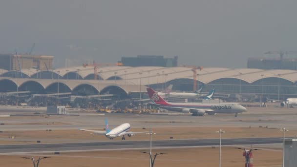 Plecarea avionului din Hong Kong — Videoclip de stoc