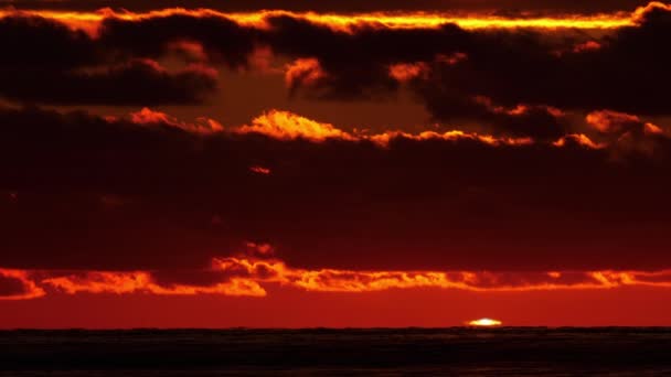 Fascinerande solnedgång vid havet — Stockvideo