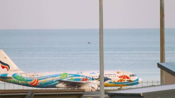 Bangkok Air Airbus 320 vor dem Abflug — Stockvideo