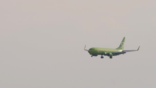 S7 Airlines Boeing 737 Landning av flygplan — Stockvideo