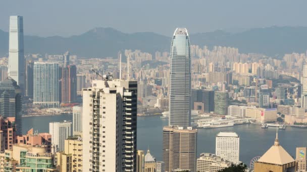 Vedere aeriană a portului Hong Kong — Videoclip de stoc