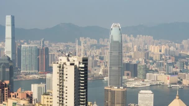 Video Time-lapse dari Pelabuhan Victoria di Hong Kong — Stok Video