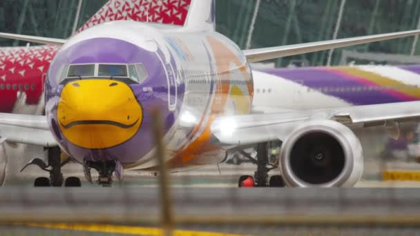 Nok Air Thailand Billigfluglinie — Stockvideo