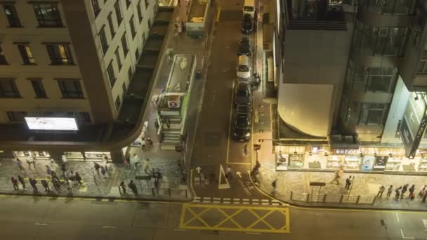 Hong Kong gece sokak üstü manzarası — Stok video