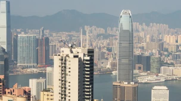 Timelapse aéreo de Hong Kong desde el pico — Vídeo de stock
