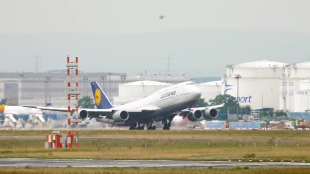Boeing 747 Lufthansa partenza — Video Stock