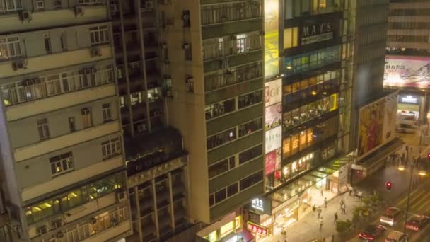 Noite Cidade chinesa, ruas e pedestres — Vídeo de Stock