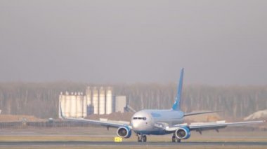 Plane Airline Pobeda braking