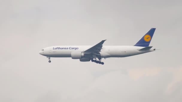 Transportadora de carga da Lufthansa Airlines — Vídeo de Stock