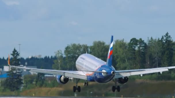 Dotykanie samolotu podczas lądowania — Wideo stockowe