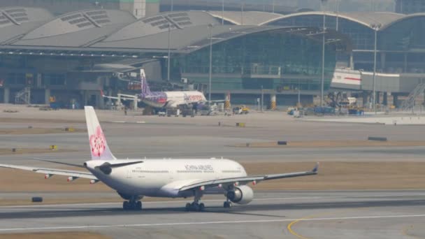 Авиарейс из Гонконг — стоковое видео