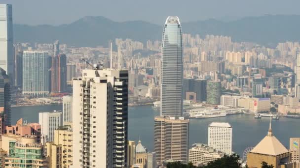 Kilátás Hong Kong City Skyline — Stock videók