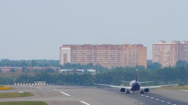 Odlet letounu Aeroflot — Stock video