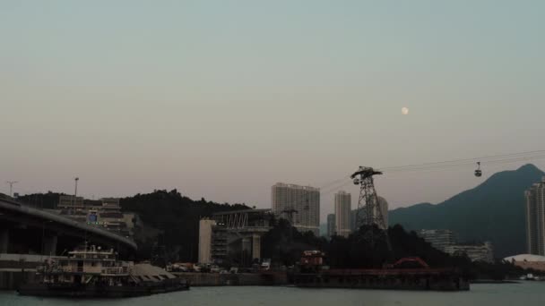 Hong Kong ville peuplée, port maritime — Video