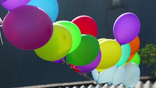 Globos multicolores — Vídeo de stock