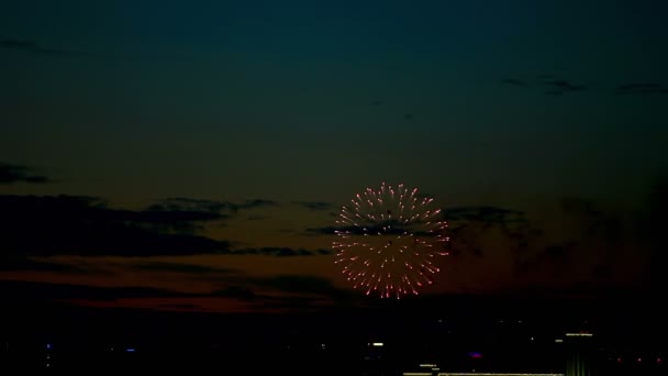 Fuegos artificiales en el cielo — Vídeo de stock