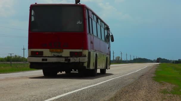 Ônibus na estrada — Vídeo de Stock