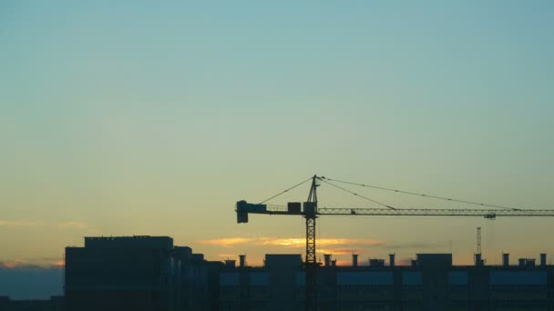 Construction site at dusk — Stock Video