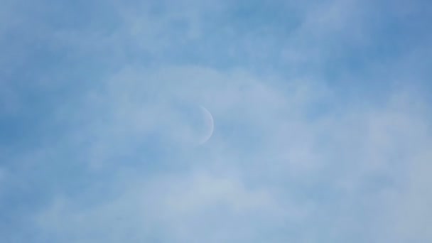 Lua nova e nuvens — Vídeo de Stock