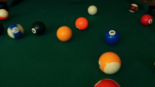 Billiard balls ricocheted — Stock Video