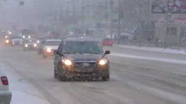 Novosibirsk kar yağışı.