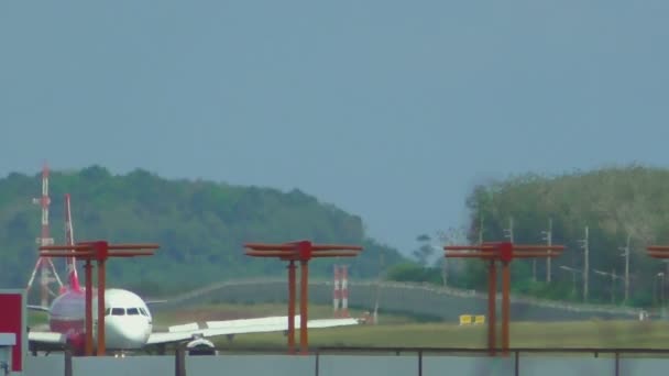 空中客车320着陆后刹车 — 图库视频影像