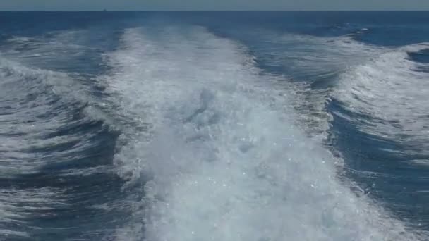Pohled od zadní pohyblivé člun — Stock video