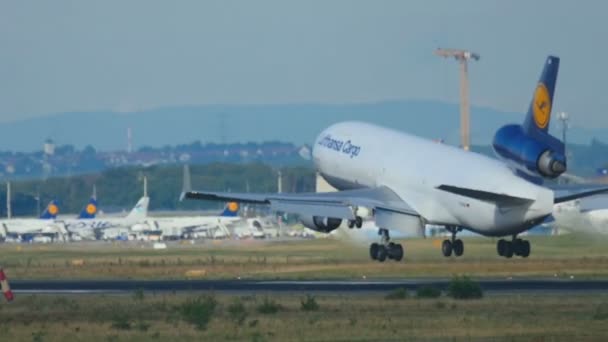 Avión aterrizando en Frankfurt — Vídeo de stock