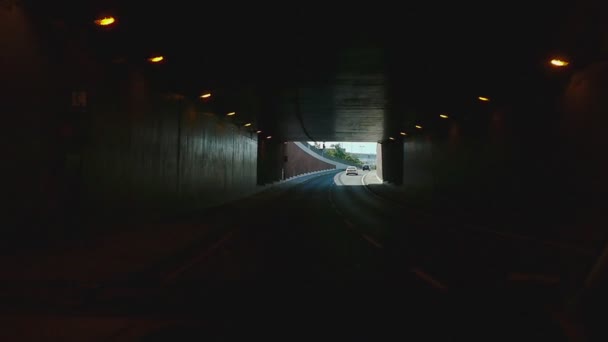 Road tunnel near Frankfurt Airport — Stock Video