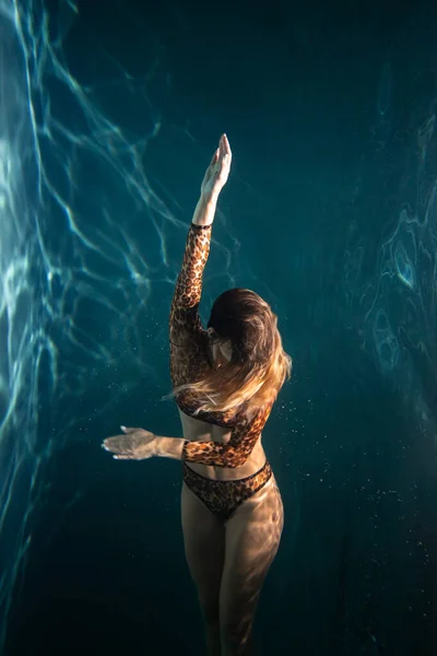 Seductive Sensual Girl Lingerie Underwater — Stock Photo, Image