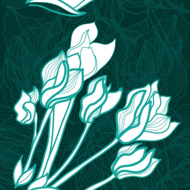 vektörsüz çiçek deseni