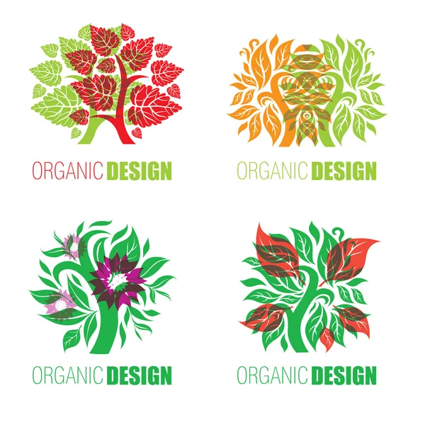 Logotipos naturales orgánicos — Vector de stock