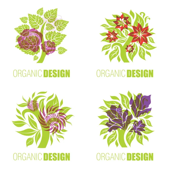 Organik doğal logolar — Stok Vektör