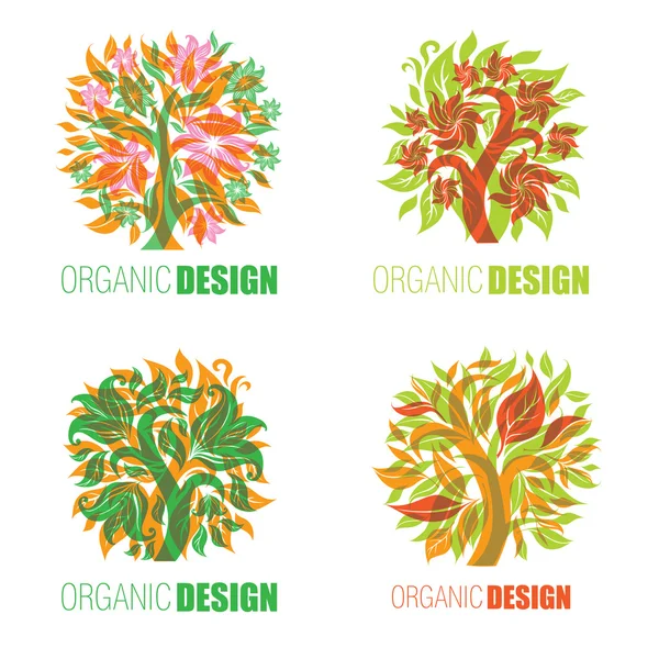 Organik doğal logolar — Stok Vektör