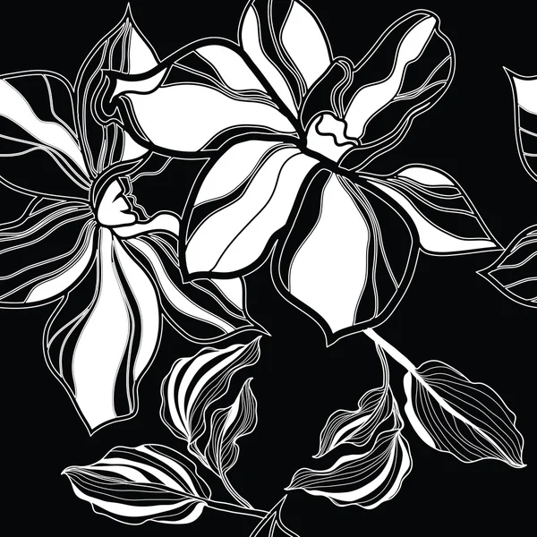 Vector patrón floral sin costura — Vector de stock