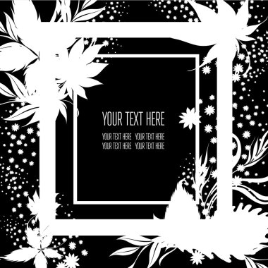 Vektör şık siyah çiçek arka plan