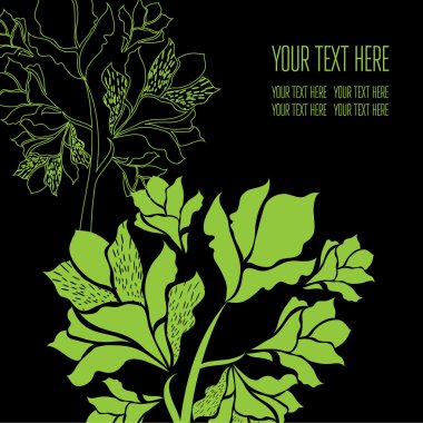 Vektör şık siyah çiçek arka plan