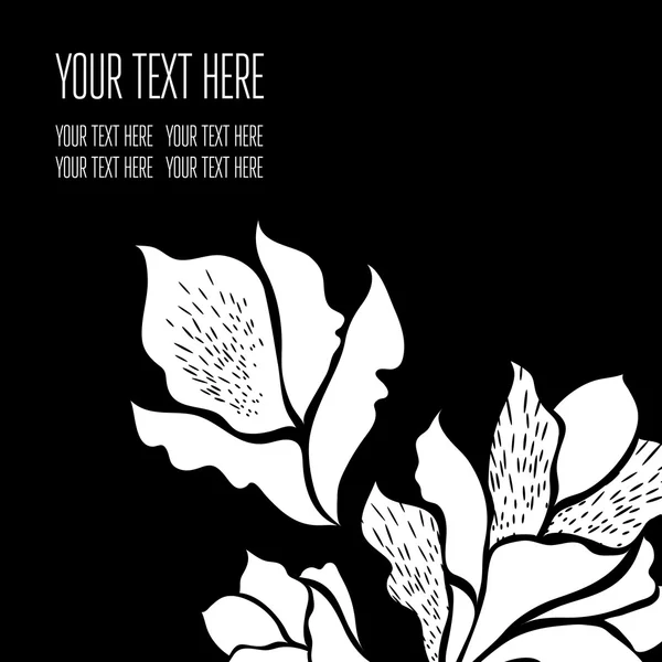 Vector elegante fundo floral preto — Vetor de Stock