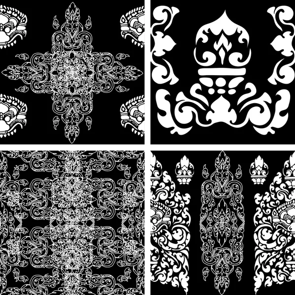 Motif floral cambodgien — Image vectorielle