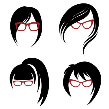 kadın için son moda saç şekillendirme seti vektör