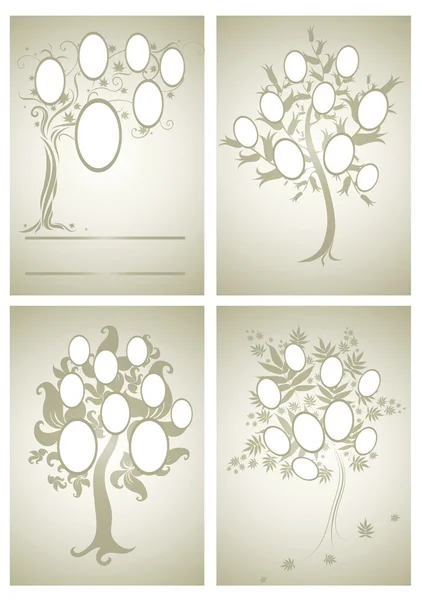 Векторний набір дизайнів сімейного дерева — стоковий вектор