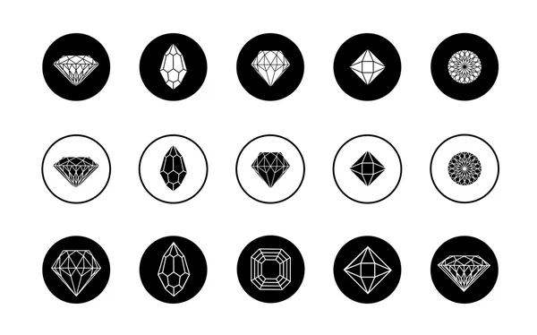 Vektor-Set von Diamant-Ikonen — Stockvektor