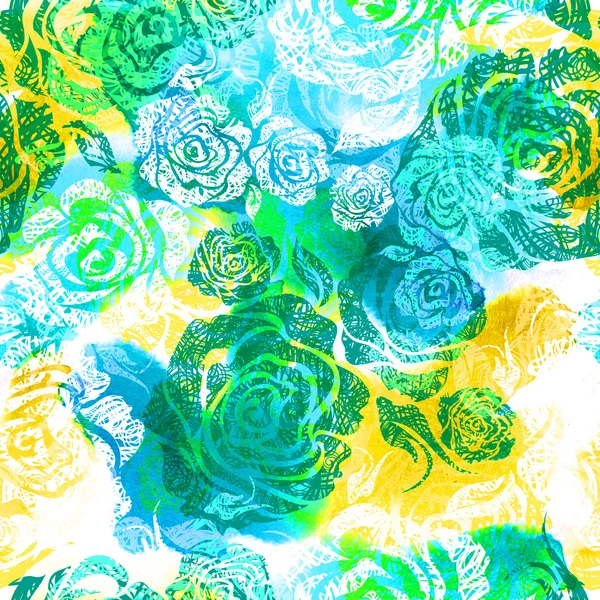 Seamless watercolor floral pattern — Stock Photo, Image