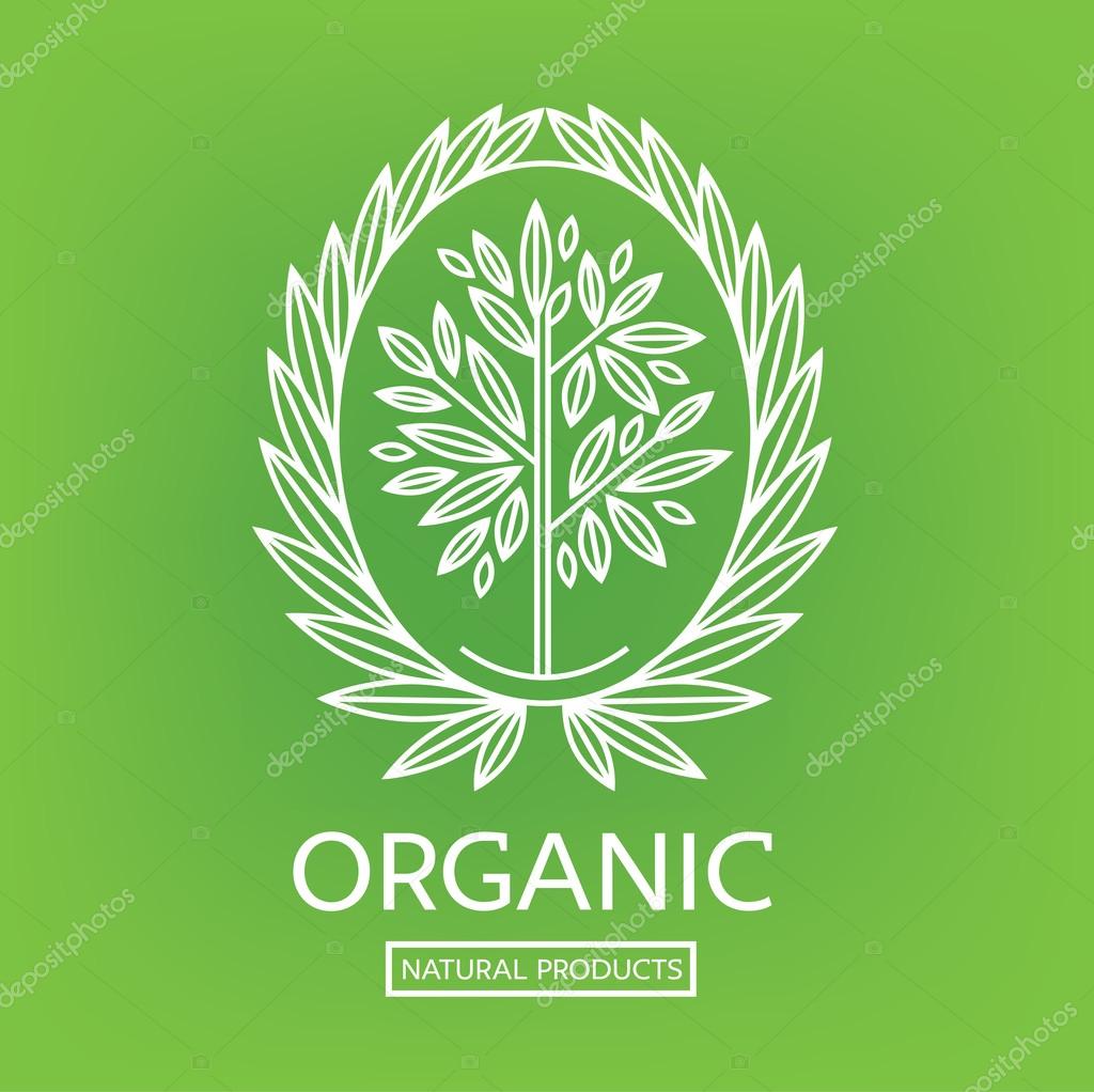 Vector design elements for organic natural logos