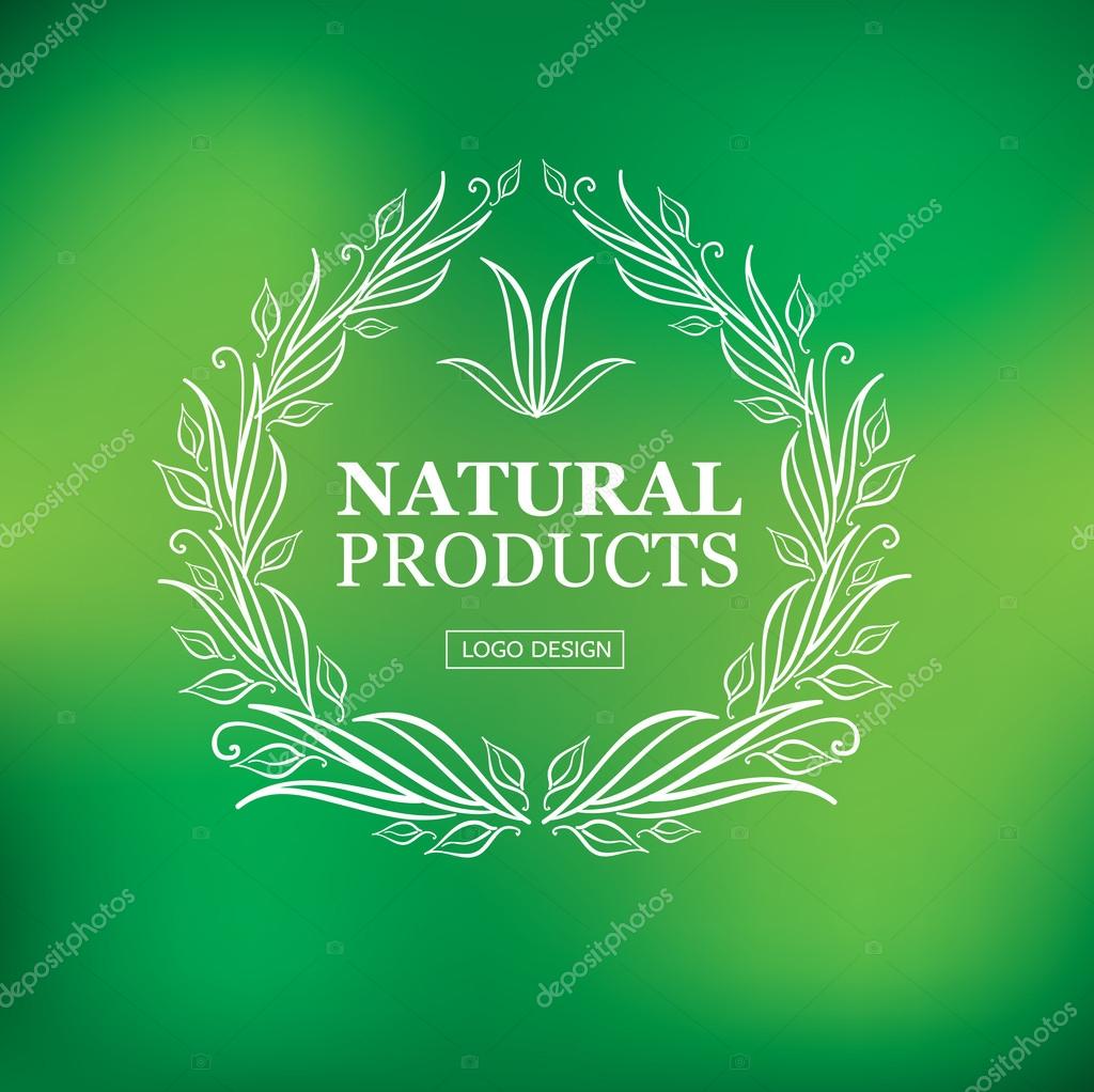 Vector design elements for organic natural logos