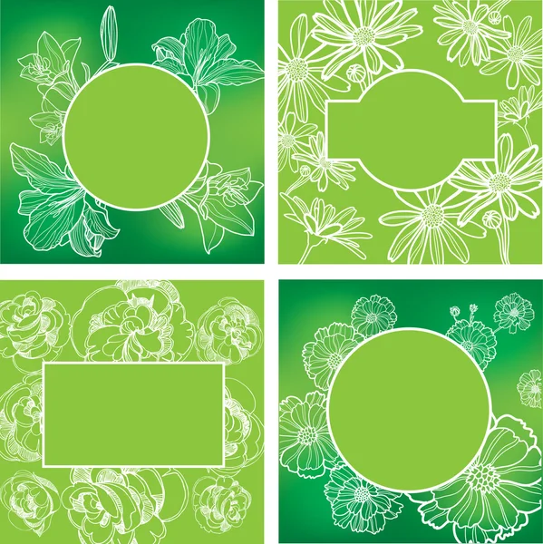 Vector set of organic natural frames — Stock Vector