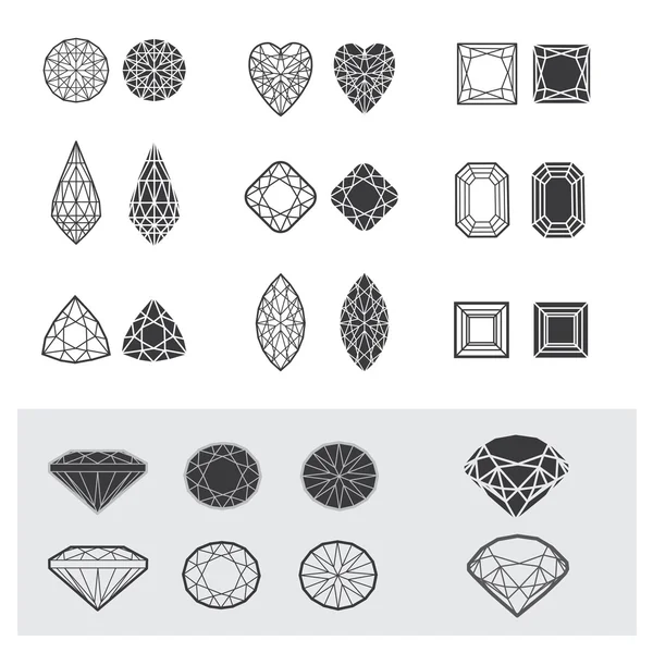 Set of diamonds — Stock Vector